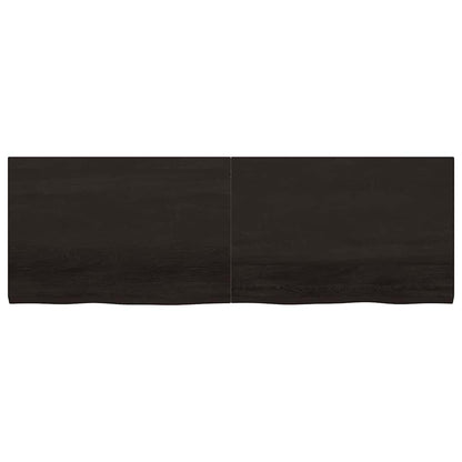 vidaXL Wall Shelf Dark Brown 180x60x(2-4) cm Treated Solid Wood Oak