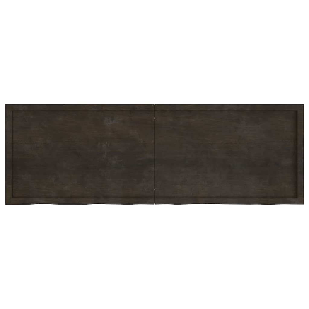 vidaXL Wall Shelf Dark Brown 180x60x(2-6) cm Treated Solid Wood Oak