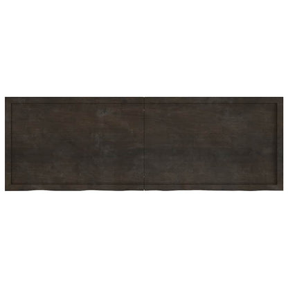 vidaXL Wall Shelf Dark Brown 180x60x(2-6) cm Treated Solid Wood Oak