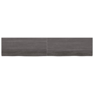 vidaXL Wall Shelf Dark Brown 200x40x(2-4) cm Treated Solid Wood Oak