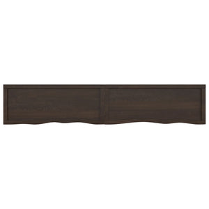 vidaXL Wall Shelf Dark Brown 200x40x(2-4) cm Treated Solid Wood Oak