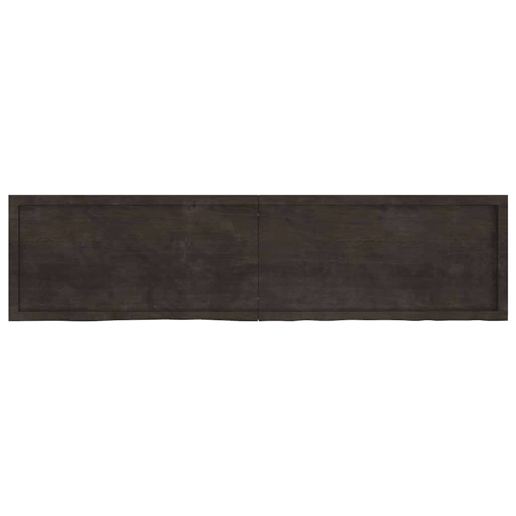 vidaXL Wall Shelf Dark Brown 200x50x(2-6) cm Treated Solid Wood Oak