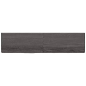 vidaXL Wall Shelf Dark Brown 200x50x(2-6) cm Treated Solid Wood Oak