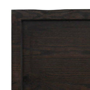 vidaXL Wall Shelf Dark Brown 200x50x(2-6) cm Treated Solid Wood Oak