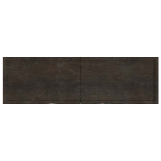 vidaXL Wall Shelf Dark Brown 200x60x(2-4) cm Treated Solid Wood Oak