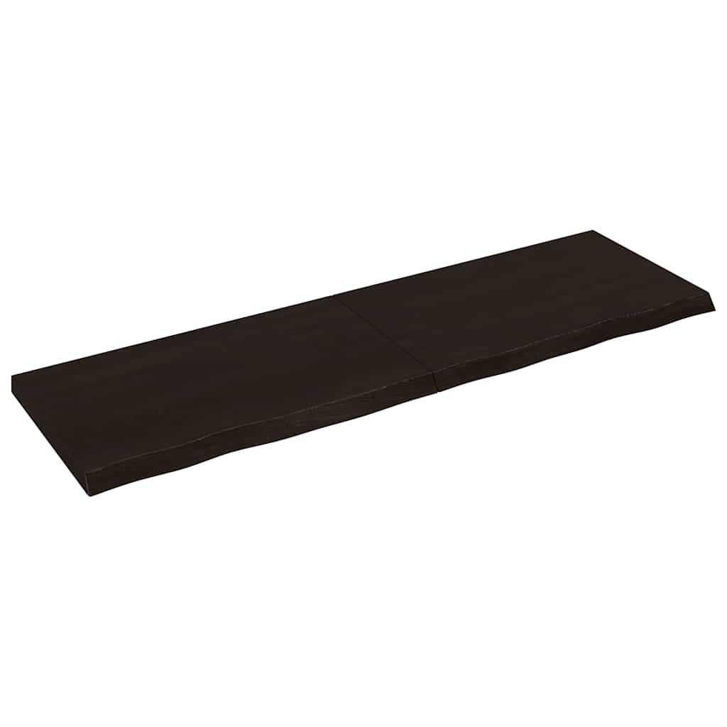 vidaXL Wall Shelf Dark Brown 200x60x(2-6) cm Treated Solid Wood Oak
