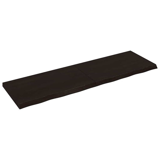 vidaXL Wall Shelf Dark Brown 200x60x(2-6) cm Treated Solid Wood Oak