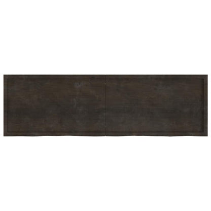 vidaXL Wall Shelf Dark Brown 200x60x(2-6) cm Treated Solid Wood Oak