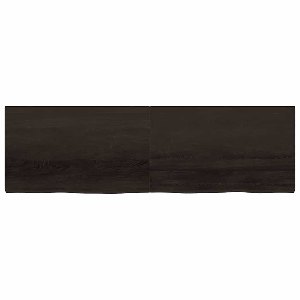 vidaXL Wall Shelf Dark Brown 200x60x(2-6) cm Treated Solid Wood Oak