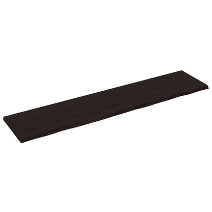 vidaXL Wall Shelf Dark Brown 220x50x(2-4) cm Treated Solid Wood Oak