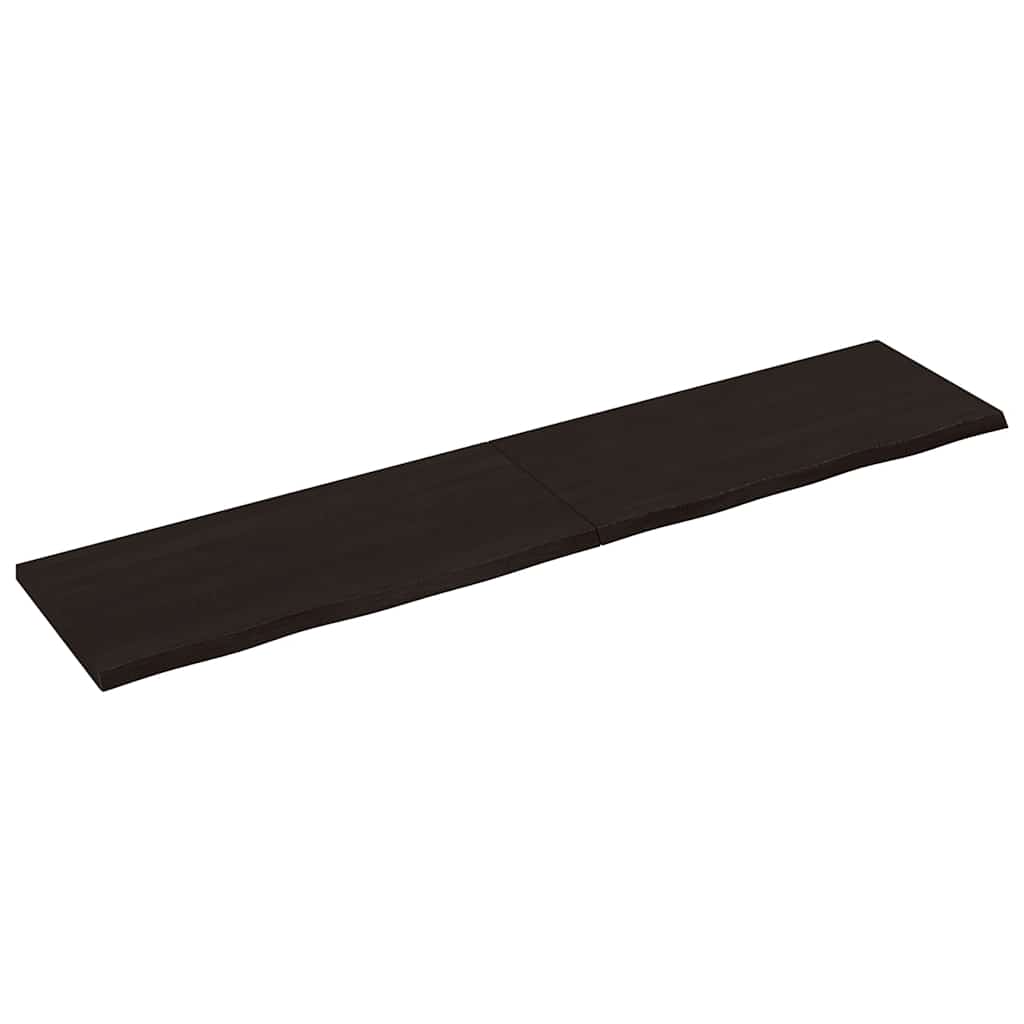 vidaXL Wall Shelf Dark Brown 220x50x(2-4) cm Treated Solid Wood Oak