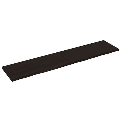 vidaXL Wall Shelf Dark Brown 220x50x(2-4) cm Treated Solid Wood Oak
