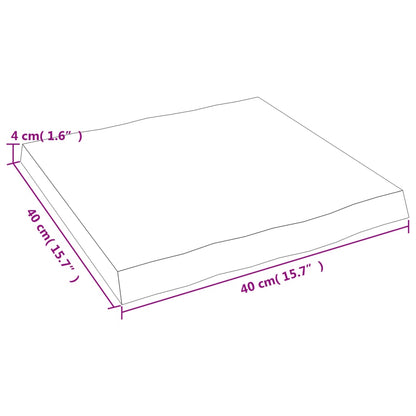 vidaXL Table Top 40x40x(2-4) cm Untreated Solid Wood Live Edge