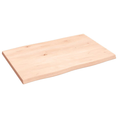 vidaXL Table Top 60x40x2 cm Untreated Solid Wood Oak Live Edge