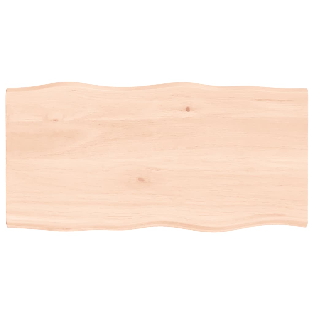 vidaXL Table Top 80x40x2 cm Untreated Solid Wood Oak Live Edge