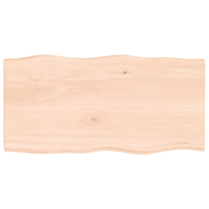vidaXL Table Top 80x40x2 cm Untreated Solid Wood Oak Live Edge