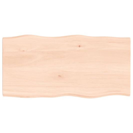 vidaXL Table Top 80x40x2 cm Untreated Solid Wood Oak Live Edge