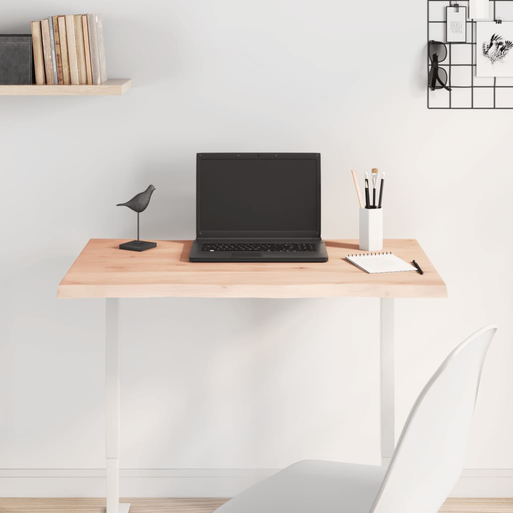 vidaXL Table Top 80x40x2 cm Untreated Solid Wood Oak Live Edge