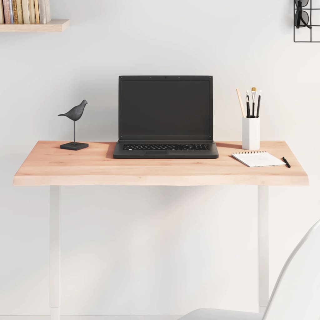 vidaXL Table Top 80x40x2 cm Untreated Solid Wood Oak Live Edge