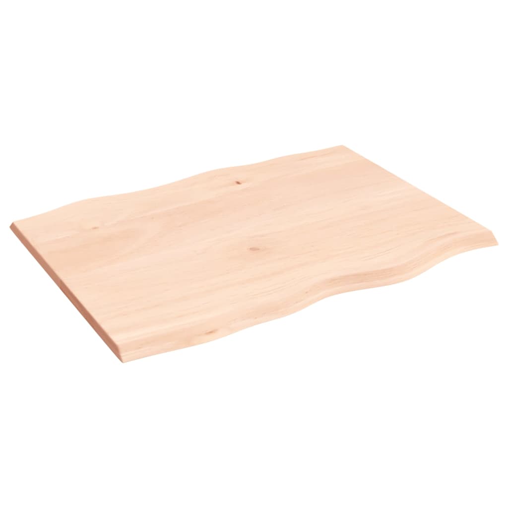 vidaXL Table Top 80x60x2 cm Untreated Solid Wood Oak Live Edge