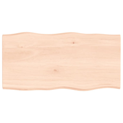 vidaXL Table Top 100x50x2 cm Untreated Solid Wood Oak Live Edge