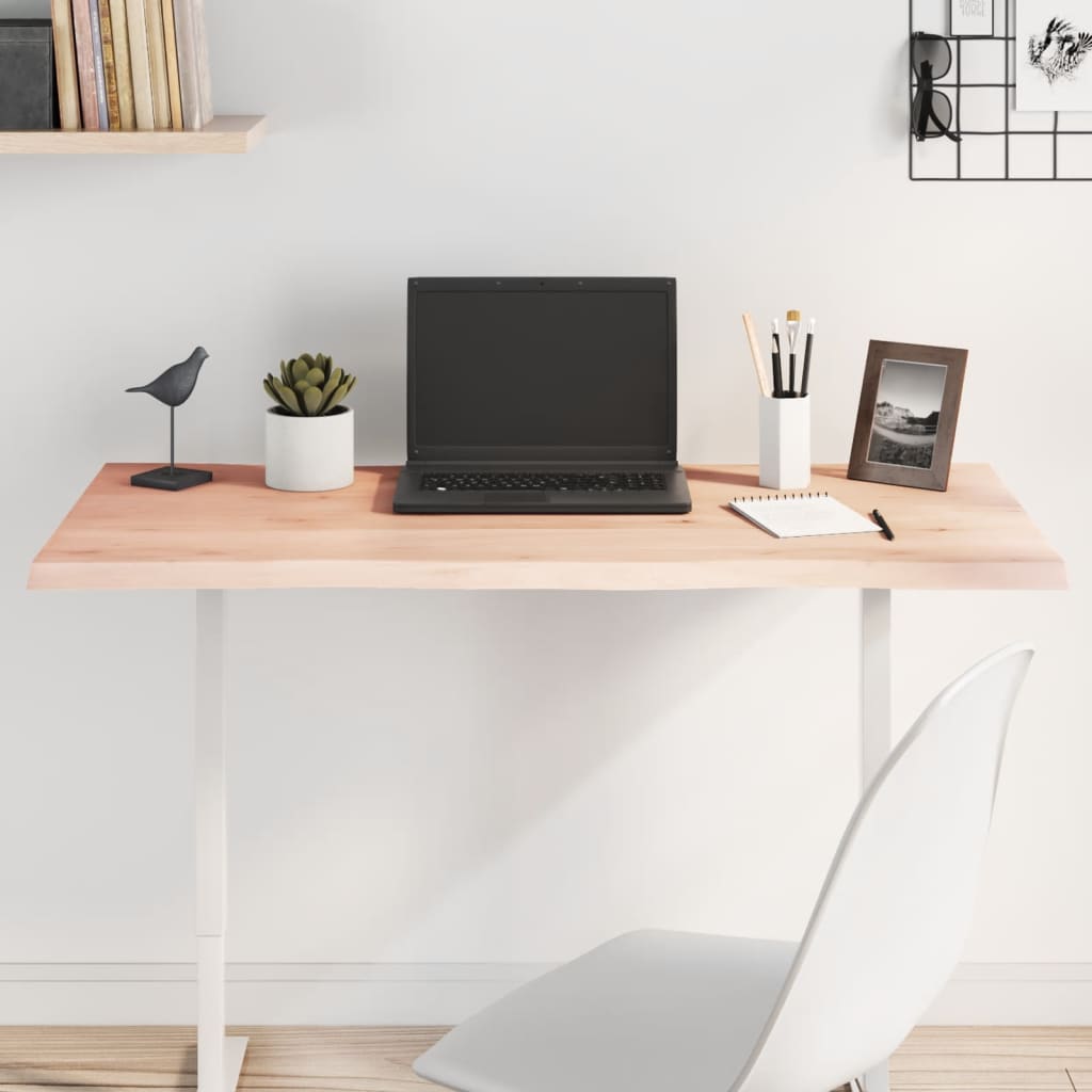 vidaXL Table Top 100x50x2 cm Untreated Solid Wood Oak Live Edge