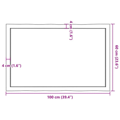vidaXL Table Top 100x60x(2-4) cm Untreated Solid Wood Live Edge
