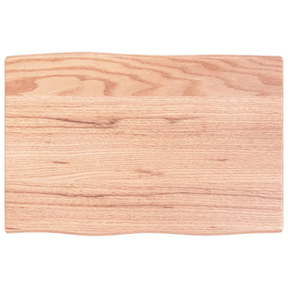 vidaXL Table Top Light Brown 60x40x2 cm Treated Solid Wood Oak Live Edge