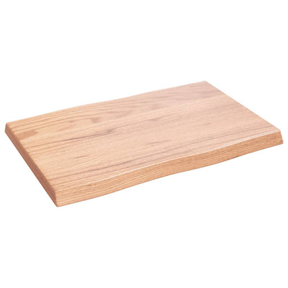vidaXL Table Top Light Brown 60x40x(2-4) cm Treated Solid Wood Live Edge