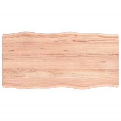 vidaXL Table Top Light Brown 80x40x2 cm Treated Solid Wood Oak Live Edge