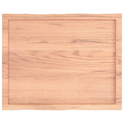 vidaXL Table Top Light Brown 80x60x(2-4) cm Treated Solid Wood Live Edge