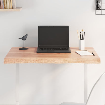 vidaXL Table Top Light Brown 80x60x(2-4) cm Treated Solid Wood Live Edge