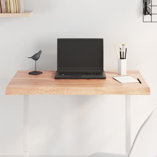 vidaXL Table Top Light Brown 80x60x(2-4) cm Treated Solid Wood Live Edge