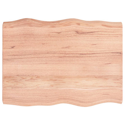 vidaXL Table Top Light Brown 80x60x(2-6) cm Treated Solid Wood Live Edge