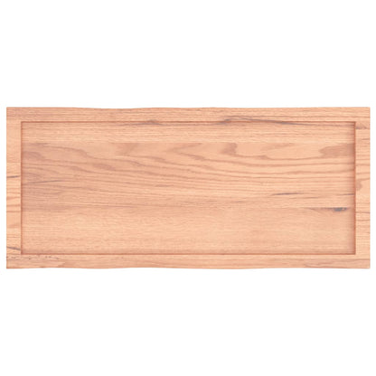 vidaXL Table Top Light Brown 100x40x(2-4)cm Treated Solid Wood Live Edge