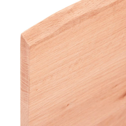vidaXL Table Top Light Brown 100x60x2 cm Treated Solid Wood Oak Live Edge