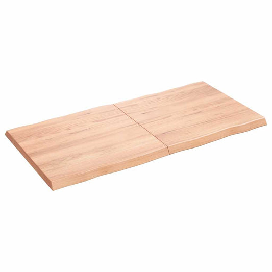 vidaXL Table Top Light Brown 120x60x(2-4)cm Treated Solid Wood Live Edge