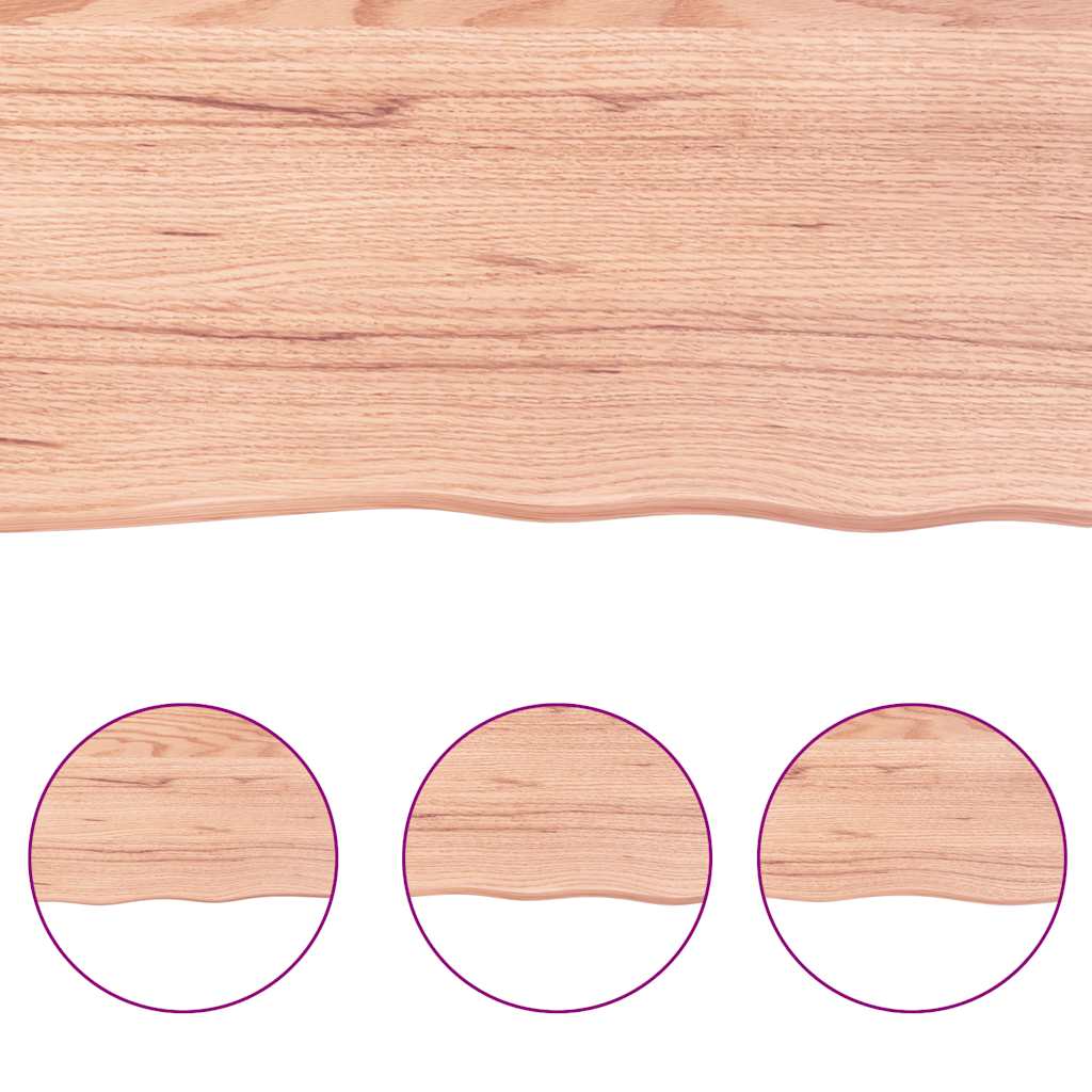 vidaXL Table Top Light Brown 120x60x(2-4)cm Treated Solid Wood Live Edge