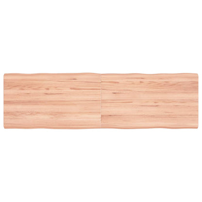 vidaXL Table Top Light Brown 140x40x(2-4)cm Treated Solid Wood Live Edge