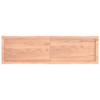 vidaXL Table Top Light Brown 140x40x(2-4)cm Treated Solid Wood Live Edge