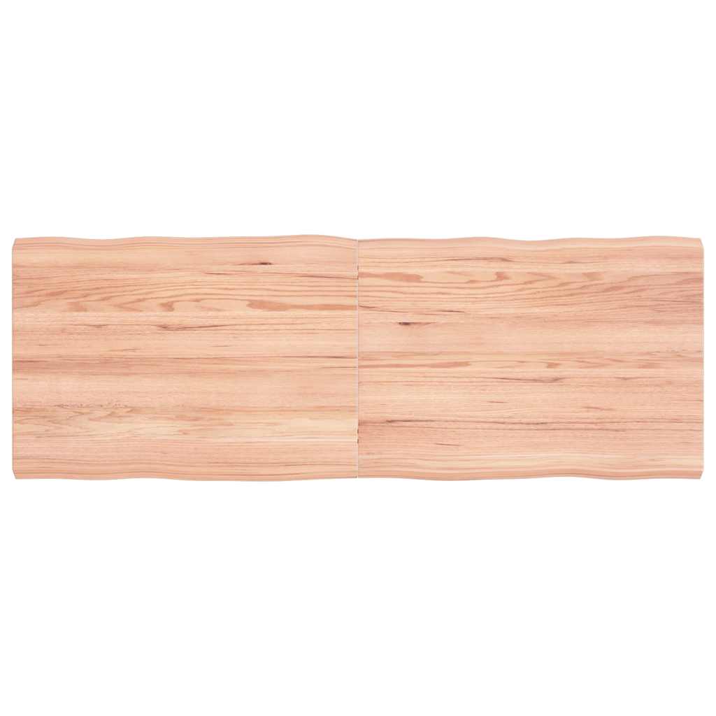 vidaXL Table Top Light Brown 140x50x(2-4)cm Treated Solid Wood Live Edge