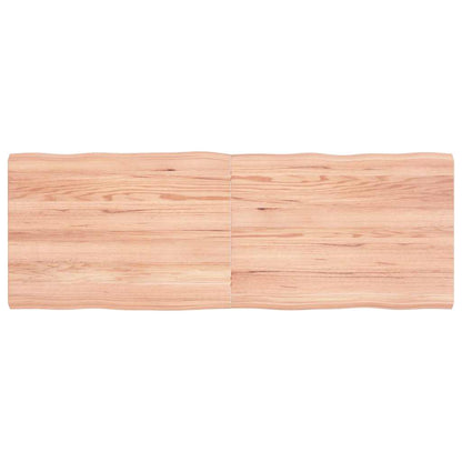 vidaXL Table Top Light Brown 140x50x(2-4)cm Treated Solid Wood Live Edge