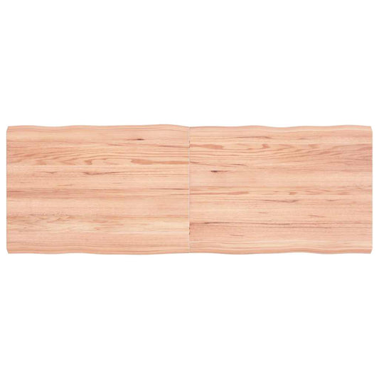 vidaXL Table Top Light Brown 140x50x(2-4)cm Treated Solid Wood Live Edge
