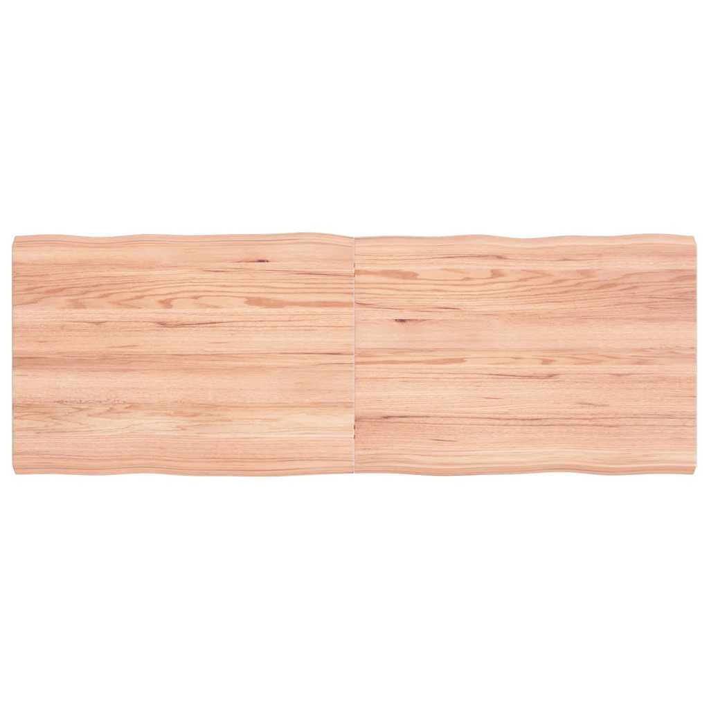 vidaXL Table Top Light Brown 140x50x(2-4)cm Treated Solid Wood Live Edge