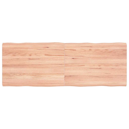 vidaXL Table Top Light Brown 140x50x(2-4)cm Treated Solid Wood Live Edge