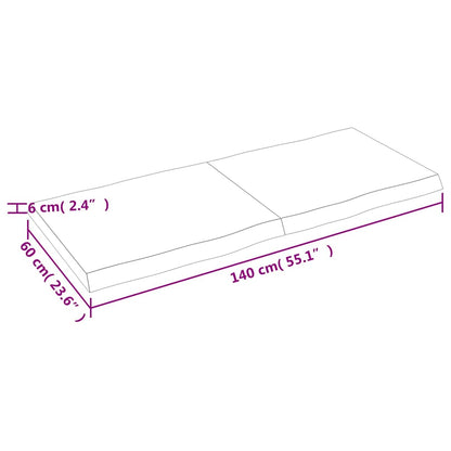 vidaXL Table Top Light Brown 140x60x(2-6) cm Live Edge