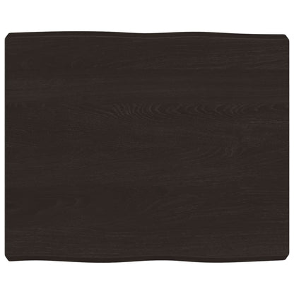 vidaXL Table Top Dark Brown 60x50x(2-6) cm Treated Solid Wood Live Edge