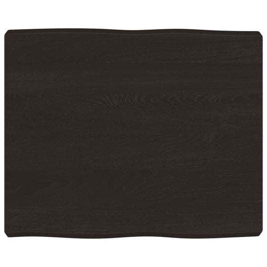 vidaXL Table Top Dark Brown 60x50x(2-6) cm Treated Solid Wood Live Edge