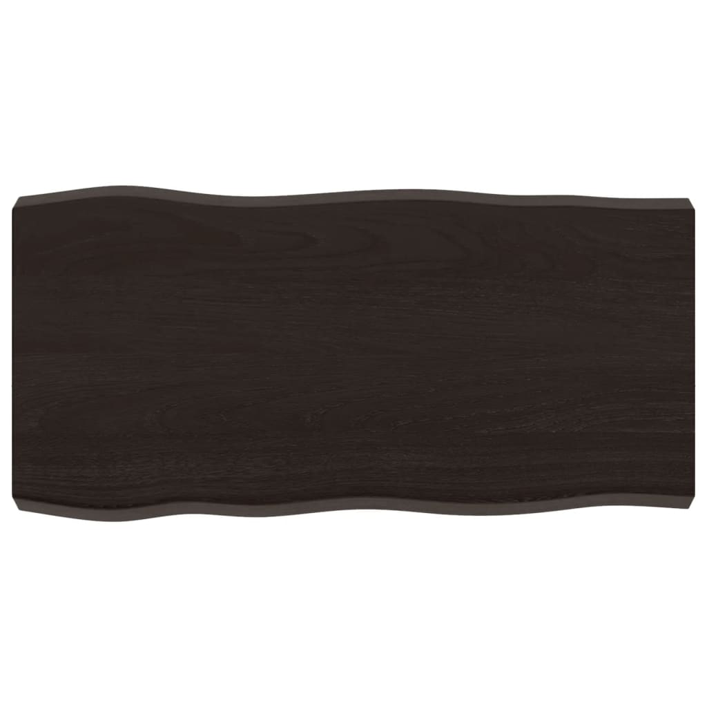 vidaXL Table Top Dark Brown 80x40x(2-6) cm Treated Solid Wood Live Edge