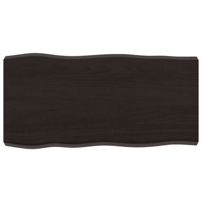 vidaXL Table Top Dark Brown 80x40x(2-6) cm Treated Solid Wood Live Edge